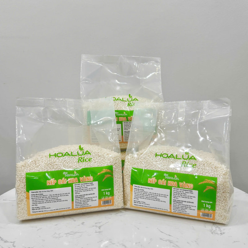 Nếp Cái Hoa Vàng (Nếp Bắc) - Dẻo mềm, thơm ngon đặc trưng - Túi 1Kg Nếp Cái Hoa Vàng (Nếp Bắc) - Dẻo mềm, thơm ngon đặc trưng - Túi 1Kg