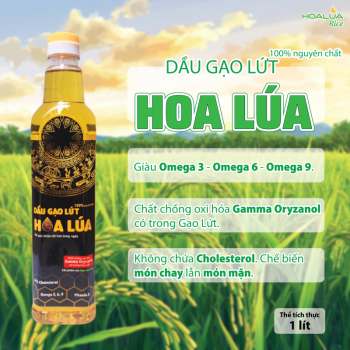 Dầu Gạo Lứt Hoa Lúa - Chai 1 lít