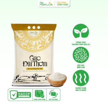 GẠO ĐÀI THƠM HOA LÚA DẺO VỪA, MỀM CƠM, THƠM NHẸ (Túi 5kg)