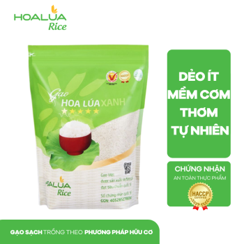 GẠO HOA LÚA XANH - DẺO ÍT, MỀM CƠM, THƠM TỰ NHIÊN (Túi 2Kg/ Túi 5Kg) GẠO HOA LÚA XANH - DẺO ÍT, MỀM CƠM, THƠM TỰ NHIÊN (Túi 2Kg/ Túi 5Kg)