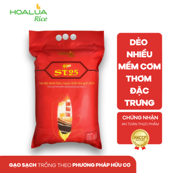GẠO ST25 HOA LÚA DẺO NHIỀU, MỀM CƠM, THƠM LÁ DỨA (Túi 5Kg) GẠO ST25 HOA LÚA DẺO NHIỀU, MỀM CƠM, THƠM LÁ DỨA (Túi 5Kg)