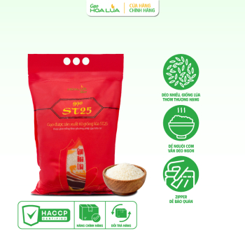 [GSM] GẠO ST25 HOA LÚA DẺO NHIỀU, MỀM CƠM, THƠM ĐẶC TRƯNG (Túi 5Kg)