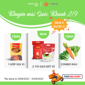 [HOALUARICE - KOKOXS] Tưng bừng Khuyến Mãi Lễ Quốc Khánh 2/9